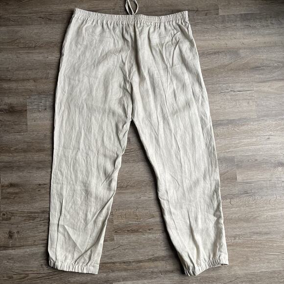 IXIMO Linen Elastic Waist Pants Lagenlook Coastal Baggy Boho Size 2XL - Picture 2 of 6